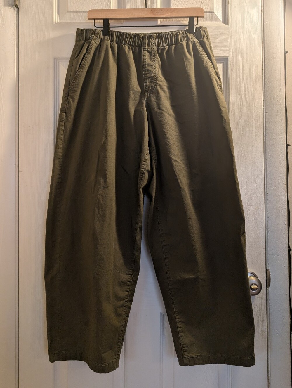 American Eagle Stretch Olive Green Pull-On Wide Leg Pants M